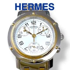 エルメス クリッパー CL1.320 クロノグラフ コンビ レディース 腕時計