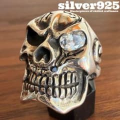 シルバー925無垢【新品】パンチャースカルリングsilver925本物23g超 