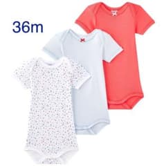 36m 新品 プチバトー 半袖ボディ３枚組のサムネイル