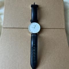 Daniel Wellington 約36mm 腕時計 黒レザー 電池交換済みのサムネイル