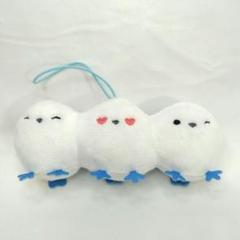 シマエナガ ぎゅうぎゅうぷち ぬいぐるみ マスコット ストラップ 青