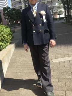 小学生卒業式スーツ4点セット140 W紺ブレ グレーパンツ ストライプシャツのサムネイル