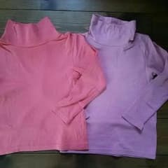130☆2枚セット☆タートル☆Tシャツ☆カットソー☆サーモンピンク&ピンクのサムネイル
