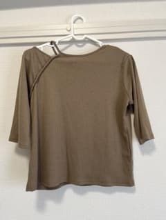 chocol raffine robe リブニット 五分袖 ブラウン Fのサムネイル