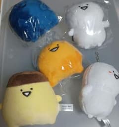 가챠 가챠 문구와 함께 봉제 인형 마스코트 2입니다 5 점 세트