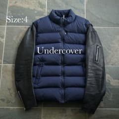 美品 undercover 袖レザー ダウンジャケット ライダース 4 XL - メルカリ