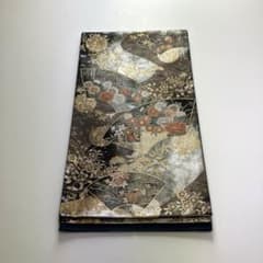 袋帯 黒地 扇面文様 花文様 金糸 豪華絢爛 E - メルカリ