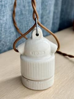 【希少】アンティーク　ペンダントライト　磁器　レトロ　照明　陶器 　ソケットのサムネイル