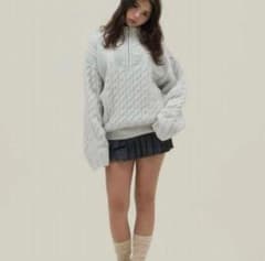 andmary Heart loose knit gray - メルカリ