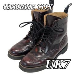 希少 美品 GEORGE COX 14986 UK7 ウイングチップ ブーツ - メルカリ