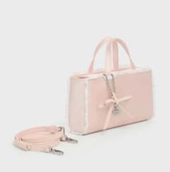 新品Raina レイナ レーストリム トートバッグ - ピンク - メルカリ