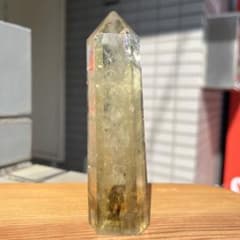 売り切りセール！美品 スモーキーシトリン ポイント 六角柱 10cm 118g