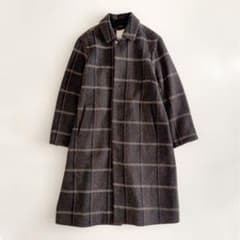 美品　パラスパレス　ウール　ツイード　ロングコート　チェック　ブラウン 2 美品 パラスパレス ウール ツイード ロングコート チェック ブラウン 2