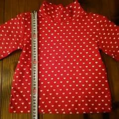美品！120 ピンクのハイネックカットソー Tシャツ ハート♡のサムネイル