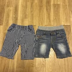 キッズ ハーフパンツ 2点セット デニムMoujonjon,MPS　110のサムネイル