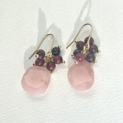 天然石 グァバクォーツと天然石のピアス/イヤリングのサムネイル