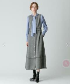 アルアバイル ノンウールツイードフリンジフレアワンピース 2 - メルカリ