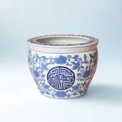 水鉢 藍花 Φ30cm 和モダン ガーデン メダカ鉢 睡蓮鉢 661-609 水鉢 藍花 Φ30cm 和モダン ガーデン メダカ鉢 睡蓮鉢 661-609 - メルカリ