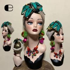 ファー　アフリカンリボン　ヘアターバン　ヘアバンド