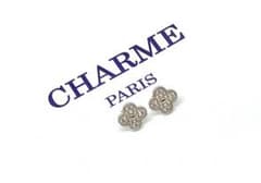 cz full diamond clover earringのサムネイル