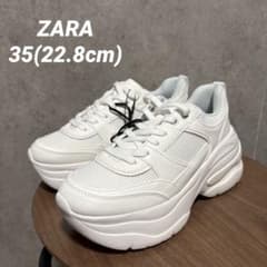 ZARA プラットフォームスニーカー 35 22.8cm 白 新品