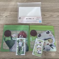 이치 반 쿠지 화려한 복숭아 지퍼 가방 & 스티커