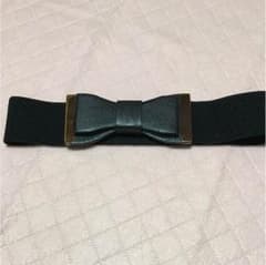 ☆ナチュラルビューティ☆リボンベルト 黒☆値下げ☆のサムネイル