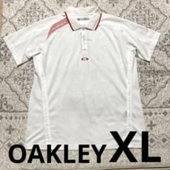 OAKLEY オークリー ゴルフ XLサイズ　半袖 ポロシャツ ホワイト 赤