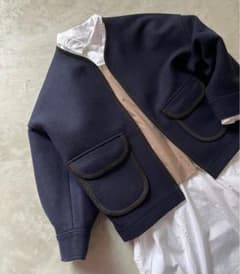 homspun(ホームスパン）メルトン ジップ アップ ブルゾン