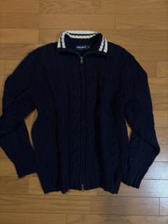 POLO GOLF ジップアップ ニット セーター ネイビー LLのサムネイル