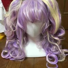 パープル&きなりメッシュ 富士達ウィッグ バンズ付きのサムネイル