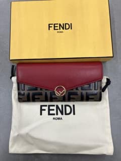 フェンディ エフイズ 長財布 バイカラー ズッカ×赤 箱 - メルカリ