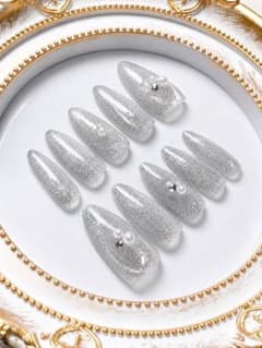 ネイルチップ Silver Pearl フラッシュ ラメのサムネイル