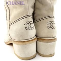 CHANEL シャネル スエード ニーハイブーツ 38.5 箱付き - メルカリ