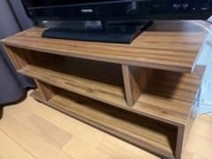 木目調 キャスター付き テレビ台 ローボードのサムネイル