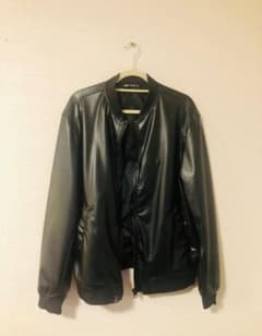 ZARA フェイクレザー ボンバージャケット ブラック/のサムネイル