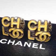 シャネル ピアス 00T シルバー×ベージュ系 ロゴ ココマーク 