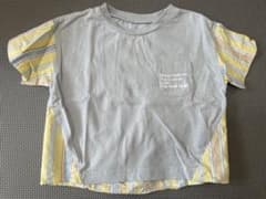 après les cours ストライプ切り替え　半袖Tシャツ 90cmのサムネイル