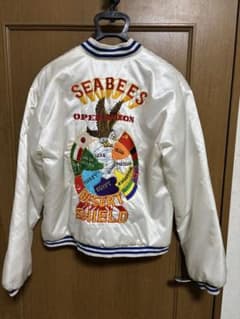 90s ヴィンテージ　湾岸戦争 SEABEES ツアージャケット 砂漠の作戦 白