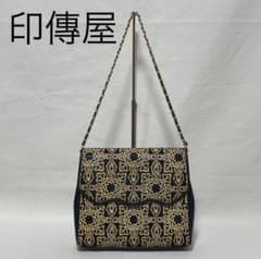 印傳屋 キナート ショルダーバッグ クラッチバッグ 鹿革 ブラック FB 