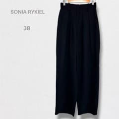 Sonia Rykiel wide-leg wool pants, elegant and luxurious, black, size 38