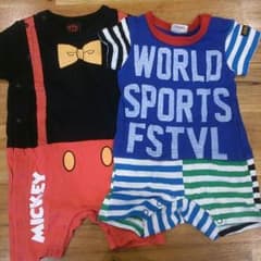 【値下げ】ＪＵＮＫ ＳＴＯＲＥ  ＢＡＢＹＤＯＬＬ 半袖ロンパースセットのサムネイル