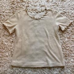 【美品】INGEBORG タオル地半袖Tシャツ　ベージュ　インゲボルグのサムネイル