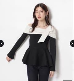 Rirandture オフショルダー リボン ペプラム ニットのサムネイル