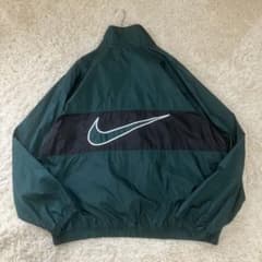 ◆背面BIGスウッシュロゴ◆ 90s NIKE ナイロンジャケット グリーン