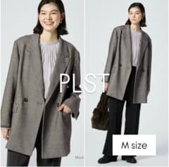美品】PLSTプラステ ウールブレンドリラクシーダブルジャケット M 