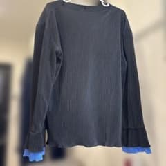 しまむら　配色　プリーツトップス　長袖　Lサイズのサムネイル
