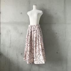 美品トゥモローランドtomorrowlandラインプリントプリーツスカート34