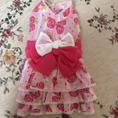 ペットパラダイスSSサイズ ピンク 薔薇　ドレス浴衣のサムネイル