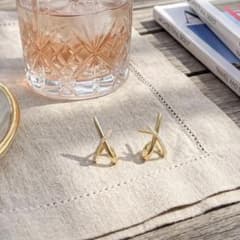 Silver earrings for women, 14K gold stud earrings, simple and minimalist design.